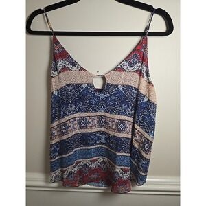 RORY BECA Silk Lined Women's Tank Boho Chic Dainty Straps Print